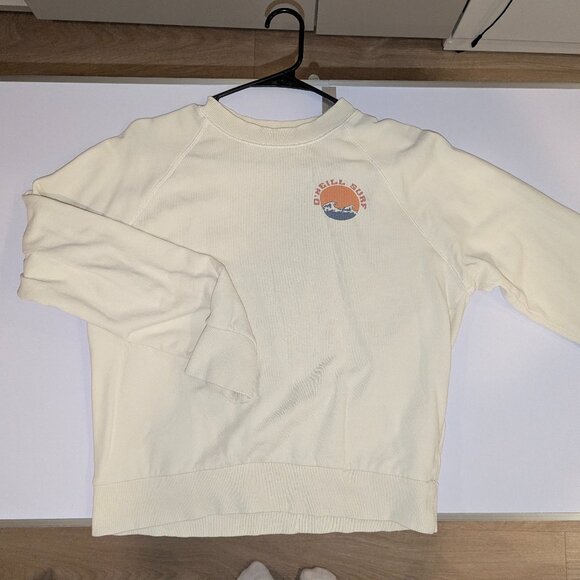 O'Neill Women’s Off-White Crewneck Sweatshirt Size L - Picture 1 of 4